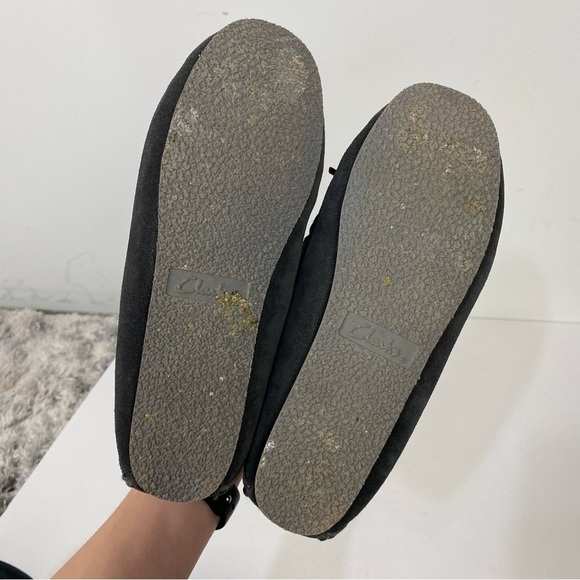 Clarks leather suede moccasin slippers house shoes - Picture 5 of 5